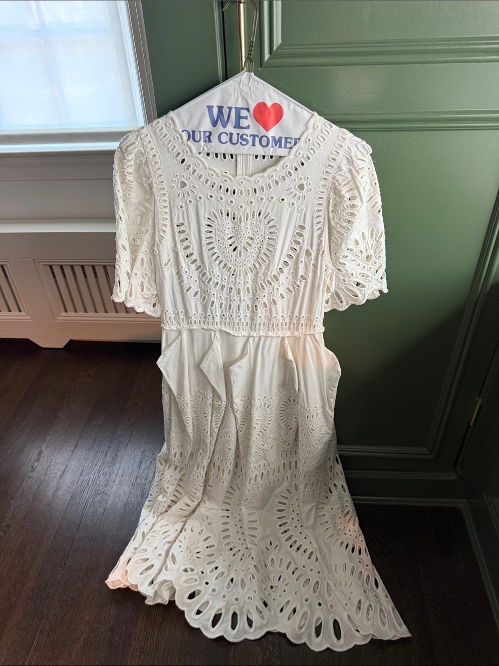 Sea New York White Eyelet Midi Dress